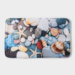 Коврик для ванной и туалета Доляна Ракушки на камушках, 45?75 см