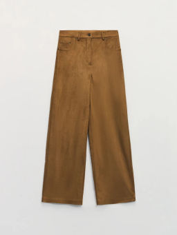 Прямые брюки из искусственной замши / Zarina фото 5