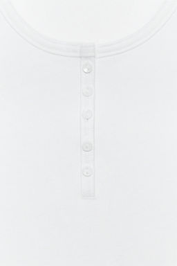 TOP BOTONES CON LINO / Blanco - Zara фото 7