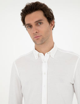 Beyaz Slim Fit Pamuk Kar___ml_ G_mle
