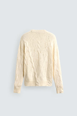 JERSEY DESAGUJADO TRENZAS / Blanco roto - Zara фото 8