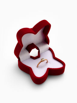 Футляр под серьги, кольцо Бабочка, бархатный, 5?5.5 см, красный