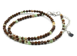 Чокер из хризопраза шарик граненый 3мм, 38см