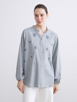 F?rf?rl? Ka??k Yaka ?i?ekli Kad?n G?mlek