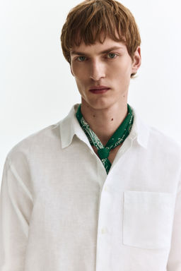 Camisa en mezcla de lino Relaxed Fit - H&m фото 14