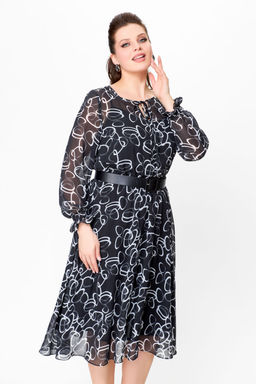 Блуза Swallow 803.2 черный+серебряный узор фото 1105