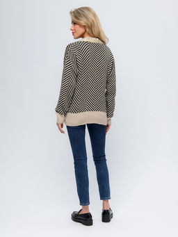 Кардиган бежевого цвета с геометрическим принтом на пуговицах - 1001dress фото 5