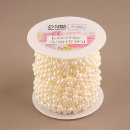 Жемчуг на нитях, плоский, 10 мм, 9±1 м, белый