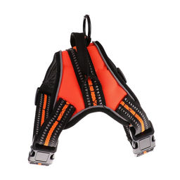 Шлейка улучшенная К7 мягкая светоотражающая, размер S, ОГ 44-55 см, вес 5-9 кг, оранжевая - Пижон фото 2