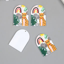 Цена за 4 шт. Декор для творчества акрил «Леопард. Абстракция», 0.2×2.8×3.9 см