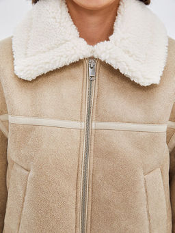 G?mlek Yaka D?z S?et G?r?n?ml? Kad?n Mont - Waikiki фото 3