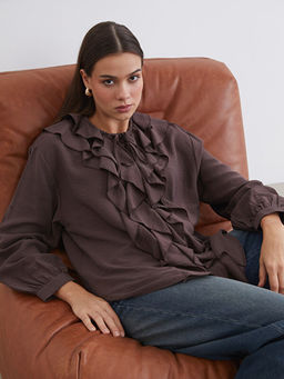 Bisiklet Yaka F?rf?rl? Bluz