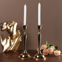 Подсвечник 2 штуки набор золото 25 см / 6301G /уп 30/ - Галеонтрейд фото 3