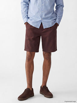 Regular Fit Keten Kar???ml? Erkek ?ort