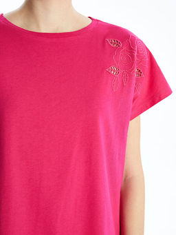 Bisiklet Yaka Nak??l? Kad?n Ti??rt