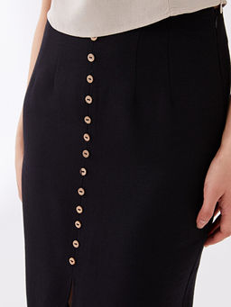 Kad?n Beli Fermuarl? D?z Kalem Etek