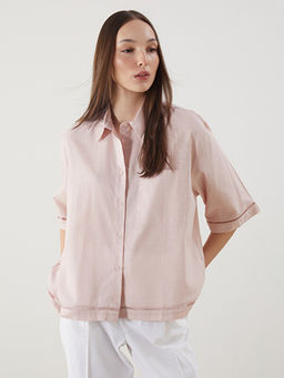 Oversize Keten G?r?n?ml? Kad?n G?mlek