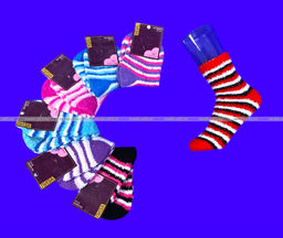 Цена за 12 пар. Термоноски женские "травка" полосатая