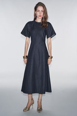 ZW COLLECTION LONG DENIM DRESS - Zara фото 8