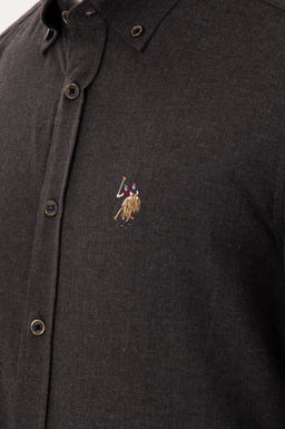 Мужская черная базовая рубашка с длинным рукавом - U.s. polo assn фото 7