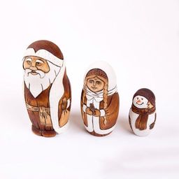 Заготовка для декорирования Mr. Carving DE-039 матрешка дерево d 5.5 см 5.5 х 5.5 х 10.5 см 3 места  фото 4