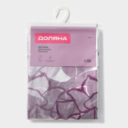 Штора для ванной Доляна «Пионы», 180×180 см, PEVA