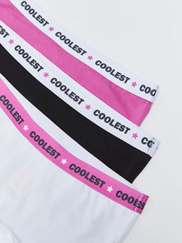 Bask?l? Pamuklu K?z ?ocuk Boxer 3l? - Waikiki фото 3