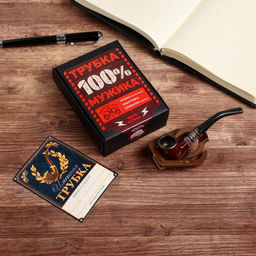 Подарочный набор с курительной трубкой Трубка 100% мужика