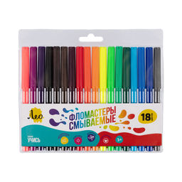 Лео Учись Фломастеры смываемые LSFP-18 18 цв