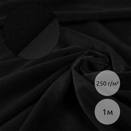 Петельное полотно велкроткань TBY кач.А шир.140см 250г/м? 100% нейлон цв.черный уп.1м