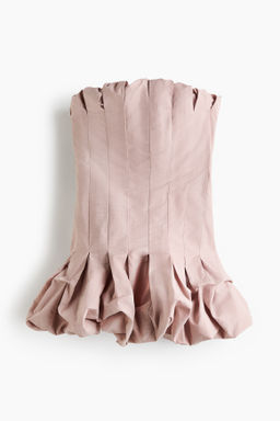Vestido bandeau con bajo globo