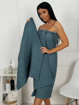 Набор банных вафельных полотенец в подарочной сумке, цвет серый - Евротекс фото 7