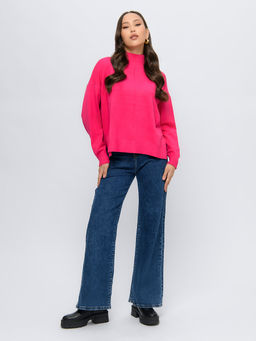 Джемпер цвета фуксии с декоративным швом - 1001dress фото 2