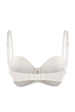 Beyaz Dantel ve Kurdele/Fiyonklu Push Up Balconette Orme Sutyen THMSS26SU00009