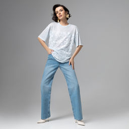 Футболка с объемным декором, Буду тебе сниться (голубой меланж) - Charutti фото 8