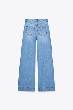 Z1975 WIDE-LEG HIGH-WAIST BUTTONED JEANS - Zara фото 7