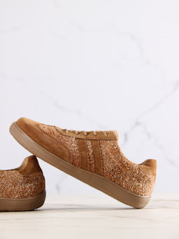 Кеды босоногие женские демисезонные 184.natabr.Джангл кемл+светло коричневая замша - Edart фото 9