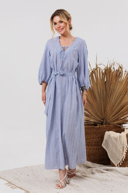 Платье AMORI 9848 полоска голубая фото 2