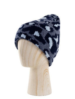 Шапка жен. шерсть+акр LB-BR55025 blue/navy