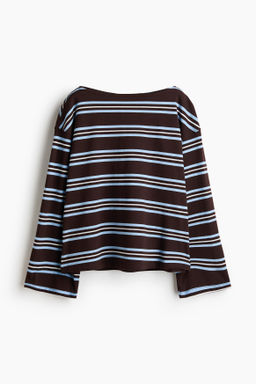 Top de manga larga con escote barco - H&m фото 3