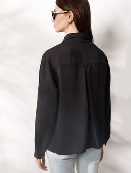 Блузка вечерняя из креп шифона с кружевом