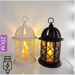 Большой рождественский фонарь, LED, ТРИ свечи, USB