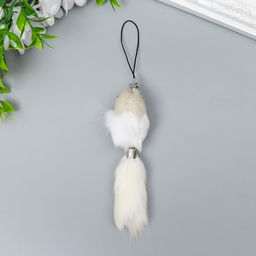 Цена за 12 шт. Брелок для ключей на подвеске Пушистик. Мышонок белый, на сумку, рюкзак, 8.5?3.5?3.5 см, МИКС - Simaland фото 3