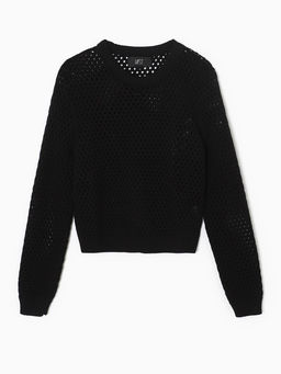 Джемпер сетка женский MIST Knitwear, размер 42 (S), чёрный