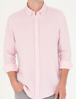 Pembe Regular Fit Uzun Kollu G_mlek