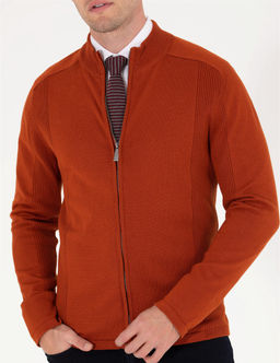 Kahverengi Slim Fit Fermuarl_ Triko H_rka - Pierre cardin фото 6