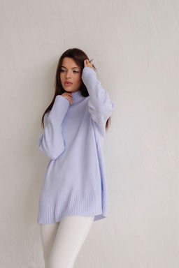 9876 Удлинённый свитер нежно-голубой - Martichelli фото 6