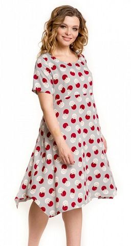 Платье 883 красные круги