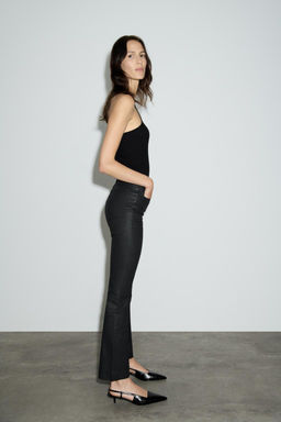 ZW COLLECTION COATED SLIM FIT HIGH-WAIST JEANS - Zara фото 2