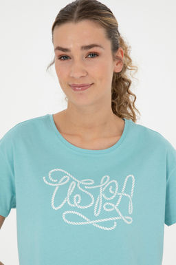 Женская мятная футболка с круглым вырезом - U.s. polo assn фото 9